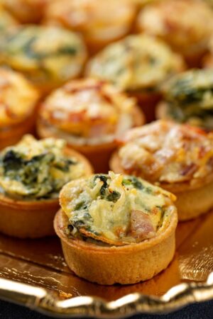 Variety of mini quiche-platter of 24 pieces